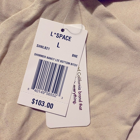 L*Space Nancy Shimmer Bottom in Bone sz Large NWT - Picture 3 of 4
